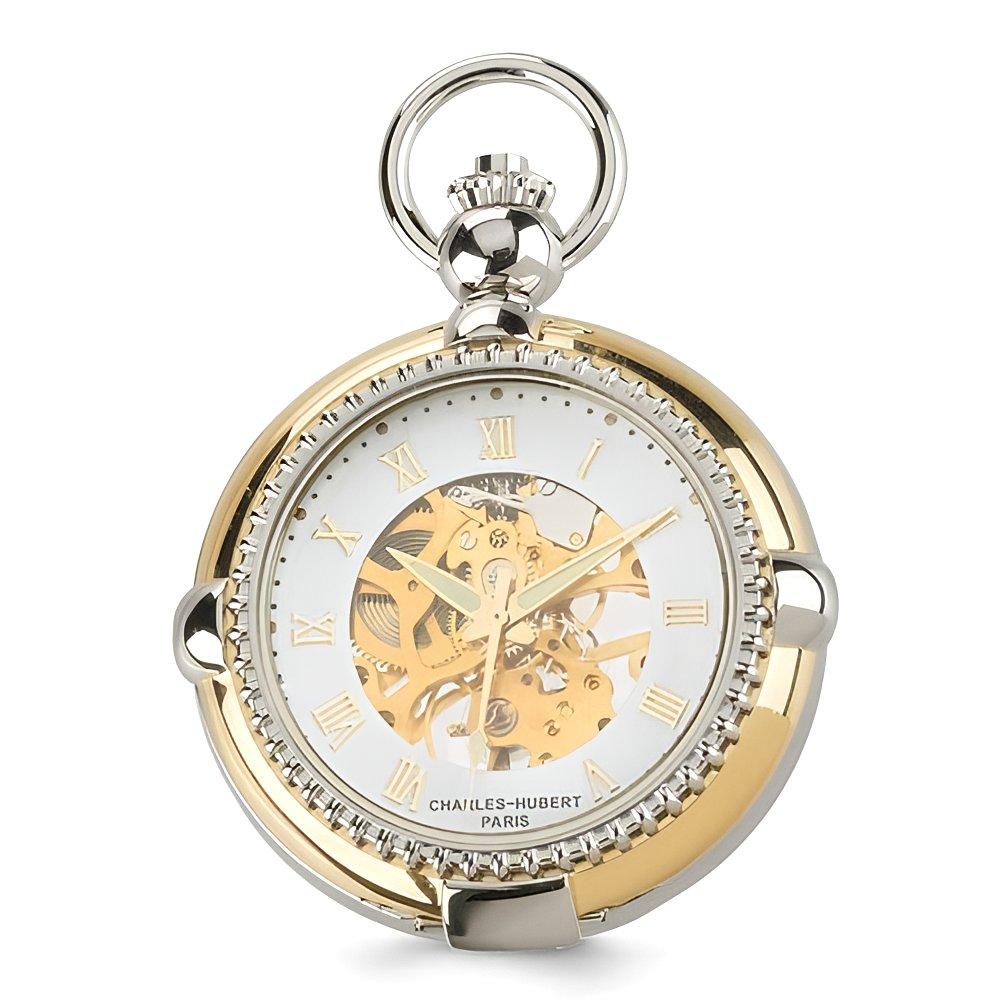 Charles Hubert Open Faced Two-Tone Pocket Watch