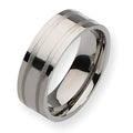Titanium Grooved Approx. 0.31 Inch Brushed and Polished Wedding Band