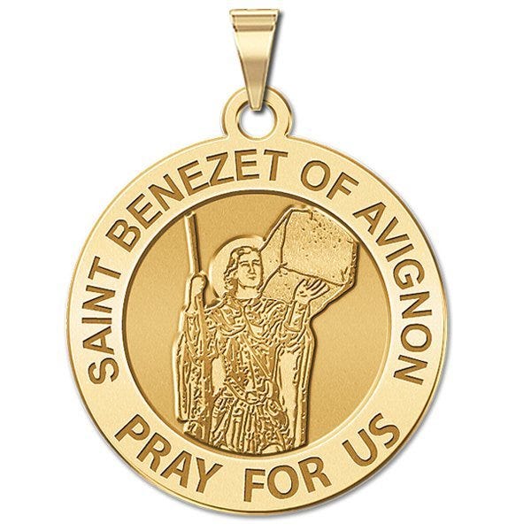 Saint Benezet of Avignon Round Religious Medal