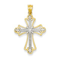 14K Gold Budded Cross Pendant