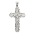 Sterling Silver Floral Cross Pendant With Jesus