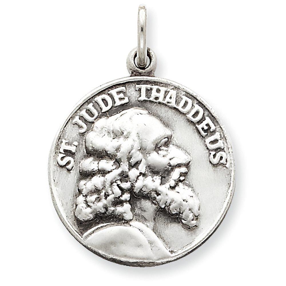 Sterling Silver Saint Jude Antiqued Coin Medal | PicturesOnGold.com