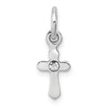 Sterling Silver April Crystal Cross Pendant