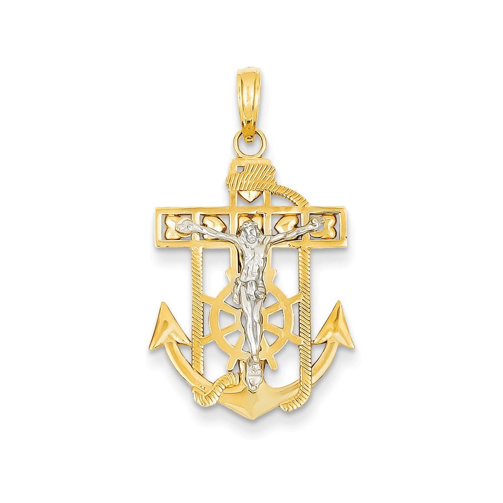 Two-Tone Mariner's Crucifix Pendant