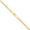 Custom Engraved 14K Gold Women's Figaro Link ID Bracelet