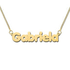14K Yellow Gold Block Style Horizontal Name Necklace
