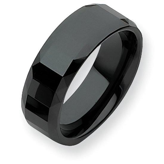 Ceramic Black Approx. 0.31 Inch Polished Band
