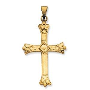 Classic 14K Yellow Gold Cross Pendant