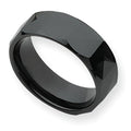 Ceramic Black Faceted Approx. 0.31 Inch Polished Band