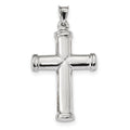 14K White Gold Polished Stamping Cross Pendant