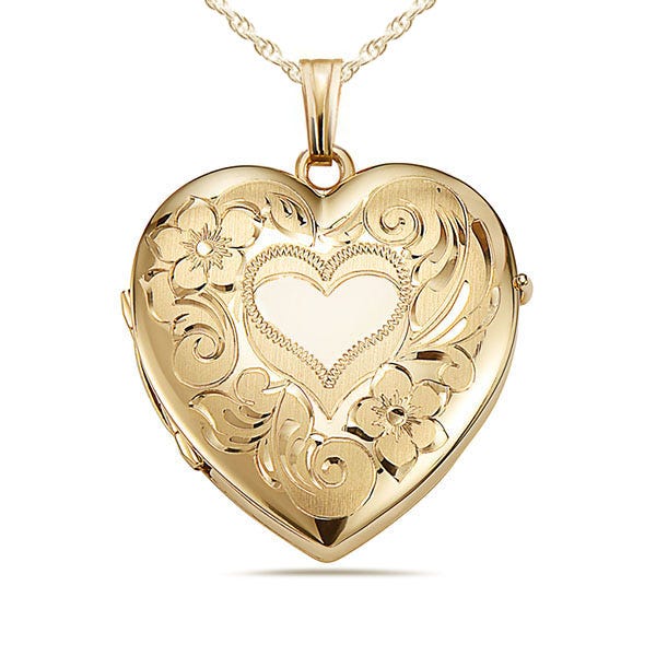 2 Photo Floral Heart Photo Locket