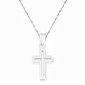 Rhodium Plated Cross Pendant