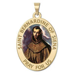 Saint Bernadine of Siena Oval Religious Medal Color