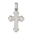 Polished And Textured Rounded-Ends Cross Pendant