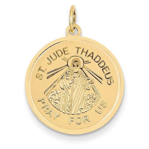 14K Yellow Gold Saint Jude Thaddeus Round Charm
