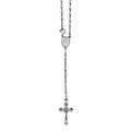 Sterling Silver Polished Rosary Necklace /With Miraculous Medal