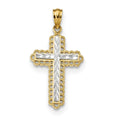 14K Yellow Gold Budded Cross Pendant