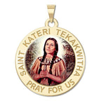 Saint Kateri Tekakwitha Religious Medal "Color