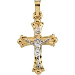 Two-Tone Flared-Arm Crucifix Pendant