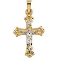 Two-Tone Flared-Arm Crucifix Pendant
