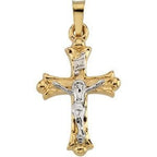 Two-Tone Flared-Arm Crucifix Pendant
