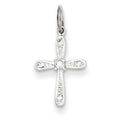 14K White Gold Diamond Cross Charm