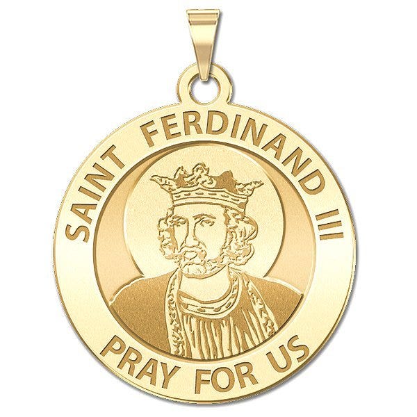 Saint Ferdinand Iii Round Religious Medal