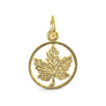 Ringed Maple Leaf Charm