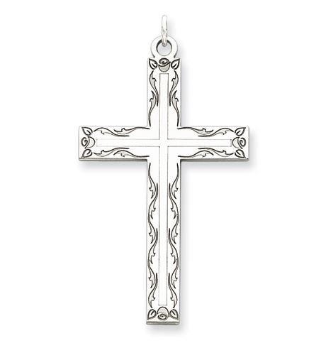 Sterling Silver Laser-Cut Cross Pendant