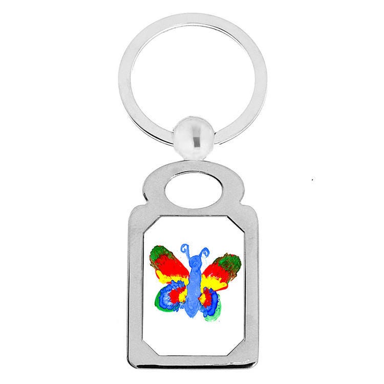 Stainless Steel Engravable Rectangle Laser Keychain