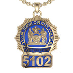 Personalized Police Badge Necklace or Charm - Shape 4