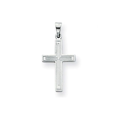 14K White Gold Cross Pendant
