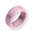Ceramic Pink Faceted Beveled Edge Approx. 0.31 Inch Polished Wedding Band