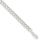 Sterling Silver Double Link Charm Bracelet With Lobster Clasp