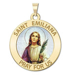 Saint Emiliana Round Religious Medal Color