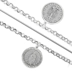 Double Sided Miraculous Medal Religious Anklet