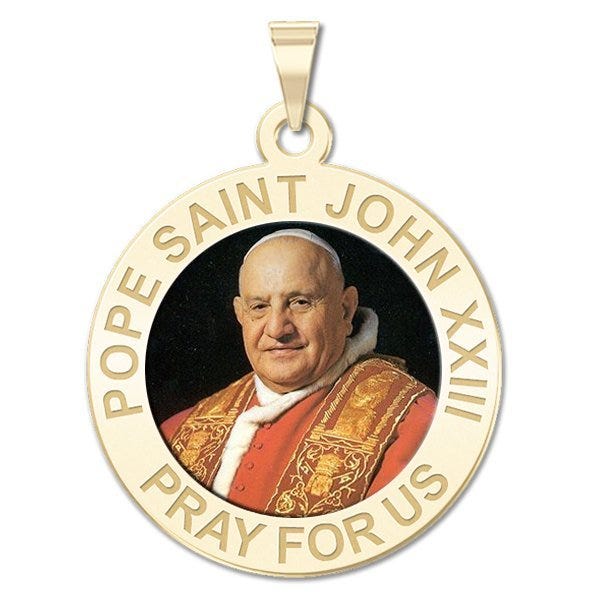 Pope Saint John Xxiii Religious Round Medal "Color"