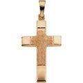 14K Yellow Gold Textured Center Cross Pendant