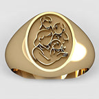 Mother with Three Sons Oval Shaped "Mother's Ring"