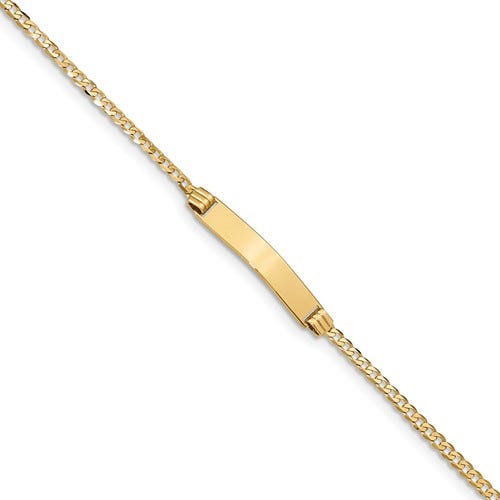 Custom Engraved 14K Gold Women's Curb Link ID Bracelet
