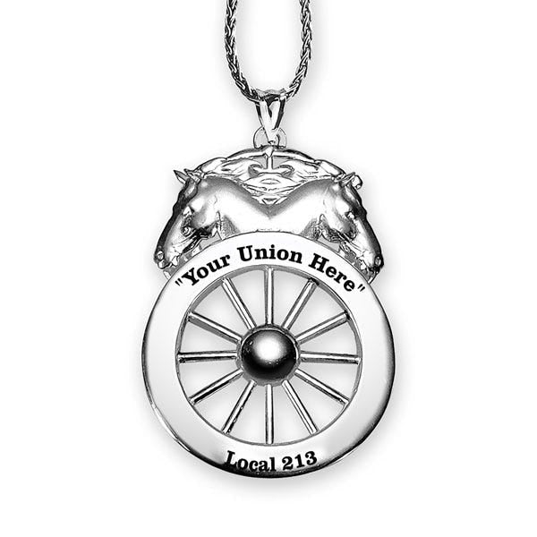 Personalized Teamster Union Badge Necklace