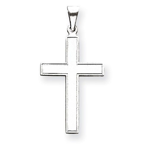 14K White Gold Florentine Cross Pendant
