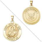 Saint Joan Of Arc Doubledside Navy Religious Medal