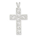 Sterling Silver Polished Swirl Cross Pendant