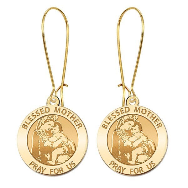 Blessed Mother Virgin Mary Earrings