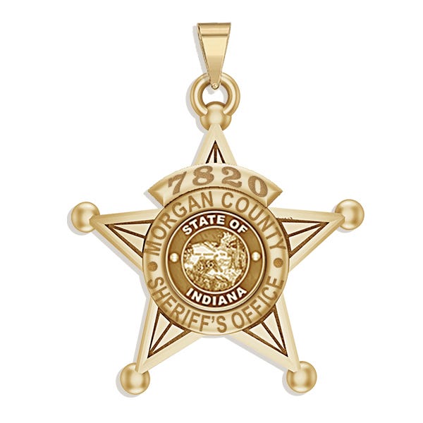 Personalized 5-Point Star Indiana Sheriff Badge with Your Dept., Rank and Number
