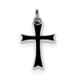 Sterling Silver Black Enameled Cross Charm