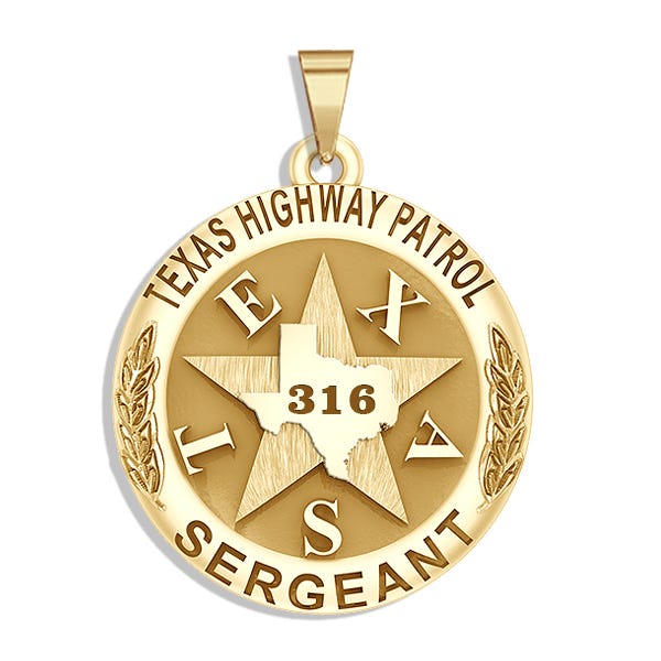 Personalized Texas Highway Patrol Badge with Rank and Department