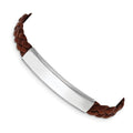 Custom Engraved Sterling Silver Women's Leather ID Bracelet
