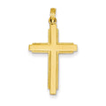 14K Yellow Gold Solid Cross Pendant